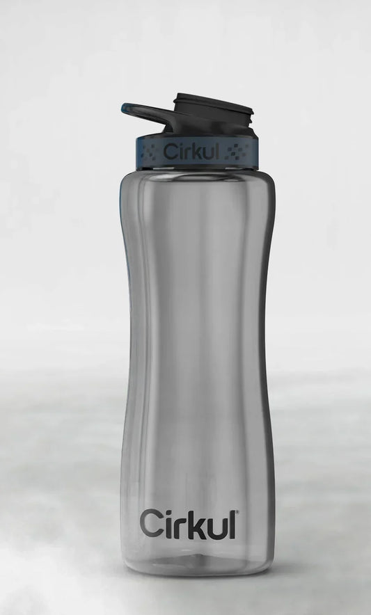 32oz. Black Tint Plastic Bottle with Gray Lid