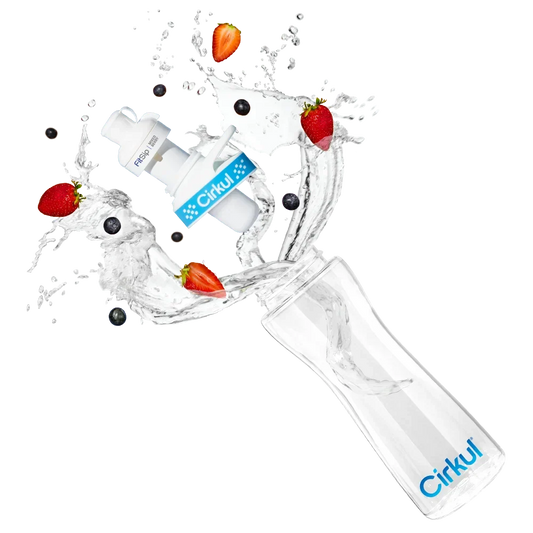 22oz. Plastic Bottle & Blue Comfort Grip Lid