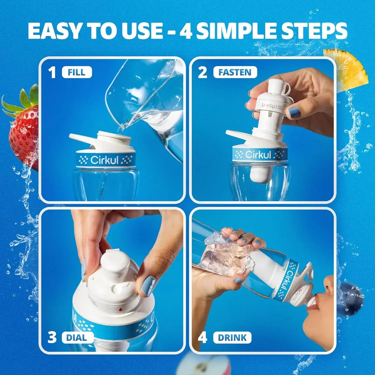22oz. Plastic Bottle, LifeSip® Fruit Punch, & 18pk Cirkul® Singles